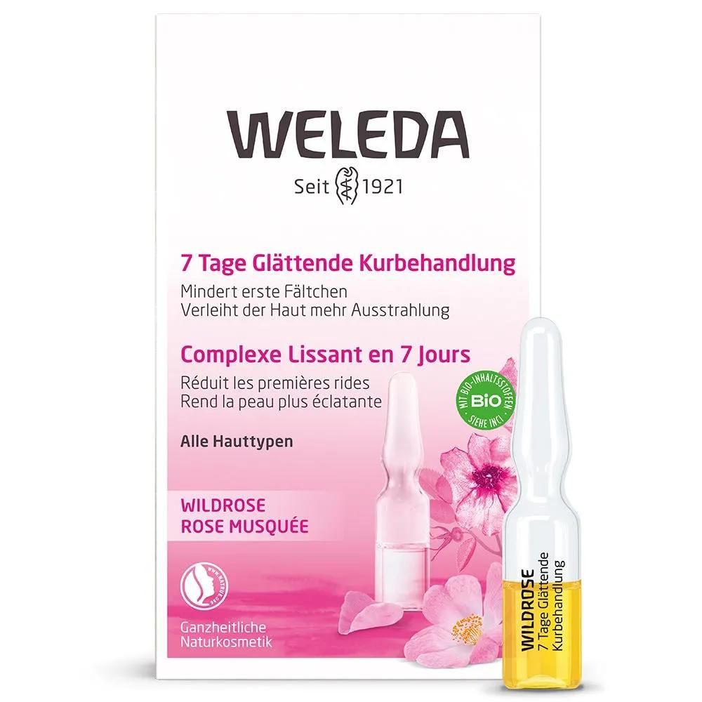 Weleda Rosa Mosqueta Concentrato Levigante Intensivo Per Viso Collo Décolleté 7 Fiale