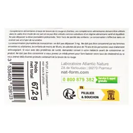 Nat & Form Écoresponsable Levure de Riz Rouge & Ail Bio 200 gélules végétales