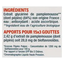 Les 3 Chênes Tonus & Immunité EPP 1200 Extrait de Pépins de Pamplemousse Bio 50ml