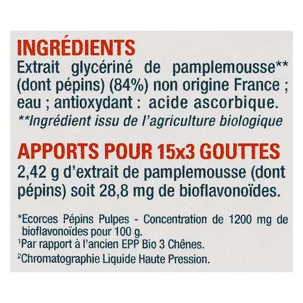 Les 3 Chênes EPP 1200  Organic Grapefruit Seed Extract 50ml 