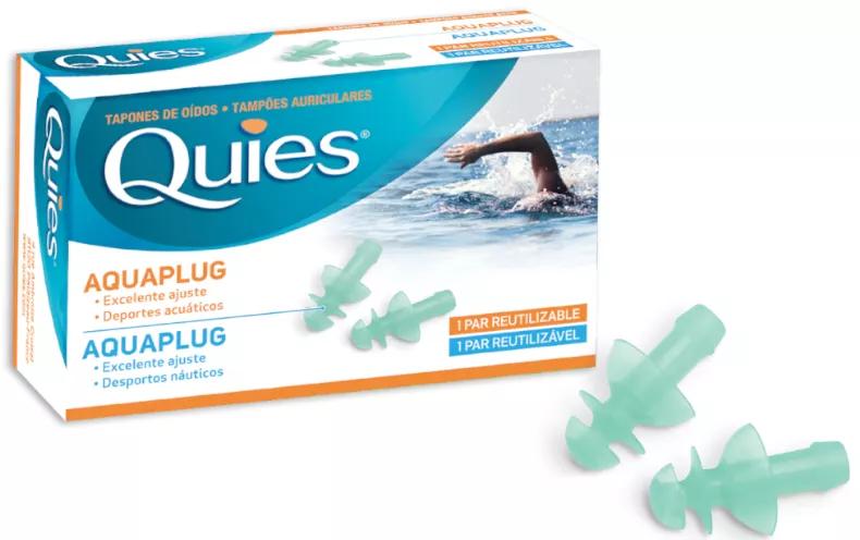 Quies Aquaplag Tapones Oídos 1 Par Reutilizable