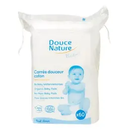 Douce Nature Maxi Carrés Douceur Coton Bio pour Bébé x 60