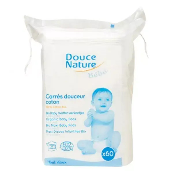 Douce Nature Organic Cotton Maxi Squares for Baby x 60