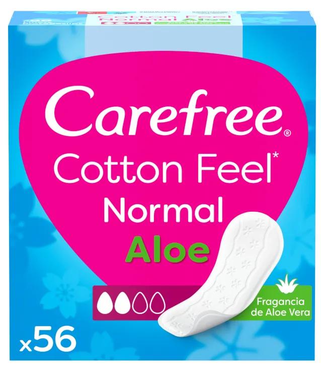 Carefree Protetores de Calcinha Cotton Feel Normal Aloe, 56 unidades