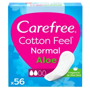 Carefree Cotton Feel Normal Aloe Panty Liners 56 units