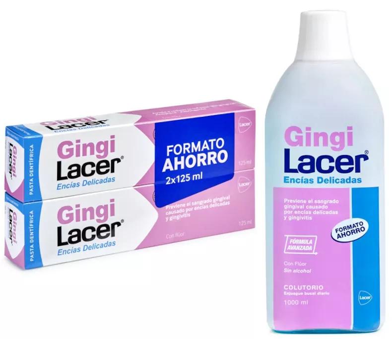 Lacer GingiLacer Mondwater 1000ml + Gingilacer Tandpasta 2x125ml