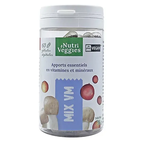 Nutriveggies Complément Alimentaire Mix VM Vitamines et Minéraux 60 gélules
