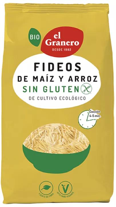 El Granero Nouilles Intégrales de Maïs et Riz Sans Gluten Bio 500 gr