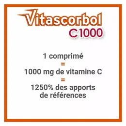 Vitascorbol Vitamine C 1000mg Lot de 2 x 20 comprimés effervescents