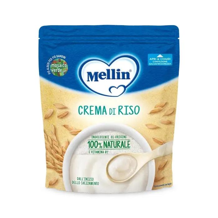 Mellin Crema di Riso, dal 4° mese, Ingredienti di origine 100% Naturale e Vitamina B1, 200g