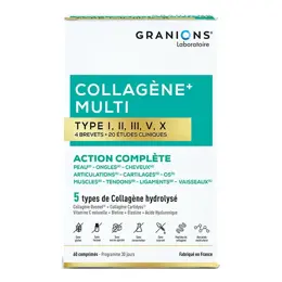 GRANIONS - MULTI Collagene + 5 Types de Collagène - 20 études cliniques - 1 mois