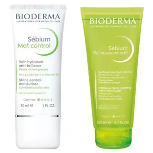 Bioderma Sébium Mat Control 30 ml + Gel Moussant Actif 200 ml