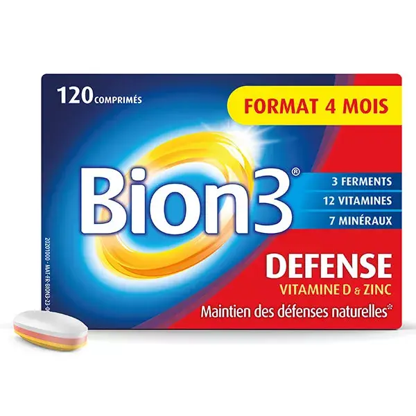 Bion3 Défense Complément Alimentaire Cure 4 mois 120 comprimés