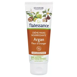Crema mani nutriente Natessance con Argan e fiori d'arancio biologici 75 ml