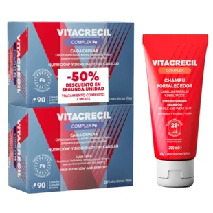 Vitacrecil Complex Strengthening Shampoo 200 ml + Vitacrecil Complex Fe Anti-Hair Loss Pack 2x90 Capsules