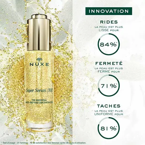 Sérum Anti-âge NUXE Super Serum - 30 Ml - Acide Hyaluronique - Visage, Cou, Décolleté
