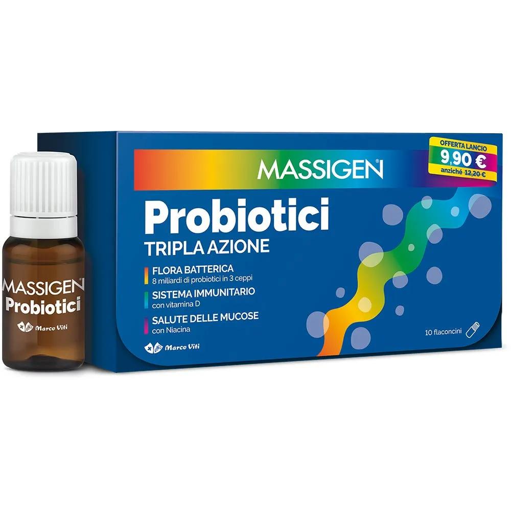 Massigen Probiotici Tripla Azione 10 Flaconcini