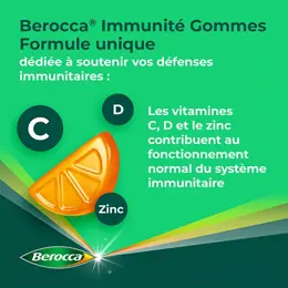 Berocca® Immunité 120 gummies Multivitamines et Minéraux Complément Alimentaire Goût Orange