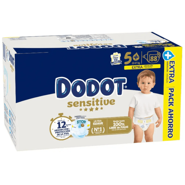 Dodot Sensitive Diapers T5+ (12-17 Kg) 88 units