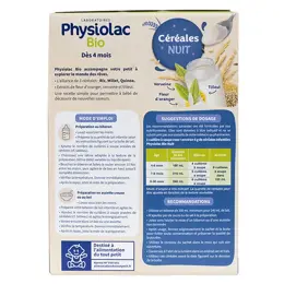 Physiolac Bio Céréales Nuit 4M+ 200g