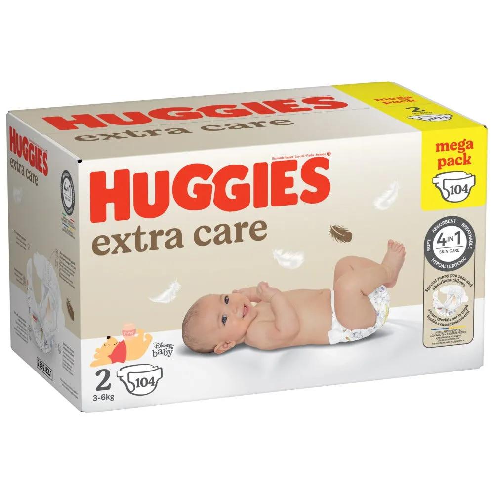 Huggies Extra Care Taglia 2 3-6 Kg 104 Pannolini