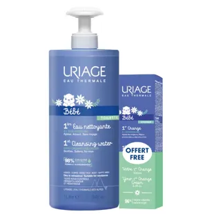 Uriage Água de Limpeza para Bebês 1 Litro + Creme Troca Fralda 100 ml