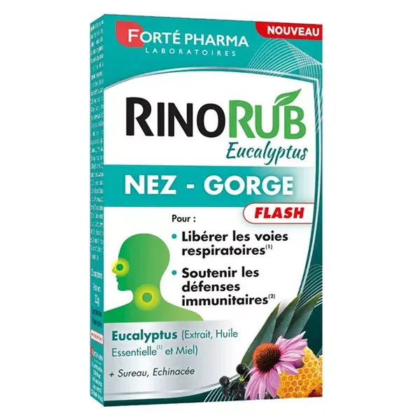 Forté Pharma RinoRub Cold Nose Cough Throat Eucalyptus 15 tablets