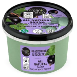 Organic Shop Sauna Effect Sugar Body Scrub Blackcurrant and Eucalyptus 250 ml