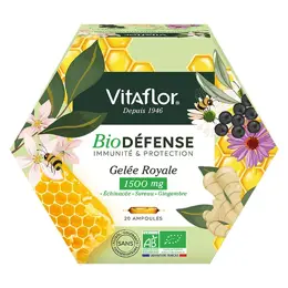 Vitaflor Apiculte Gelée Royale Bio 1500mg Défense+ 20 ampoules