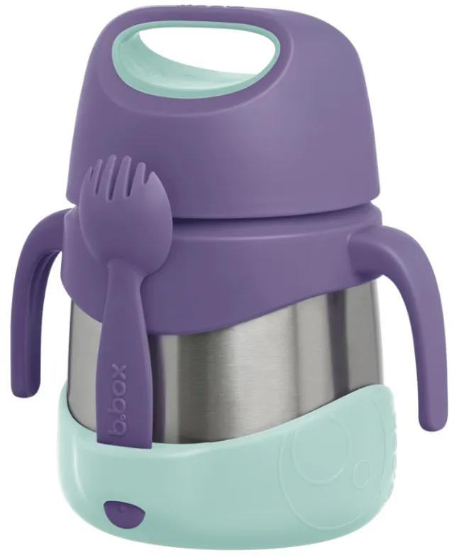 B.Box Thermos avec cuillère/fourchette Lilas Pop 335 ml