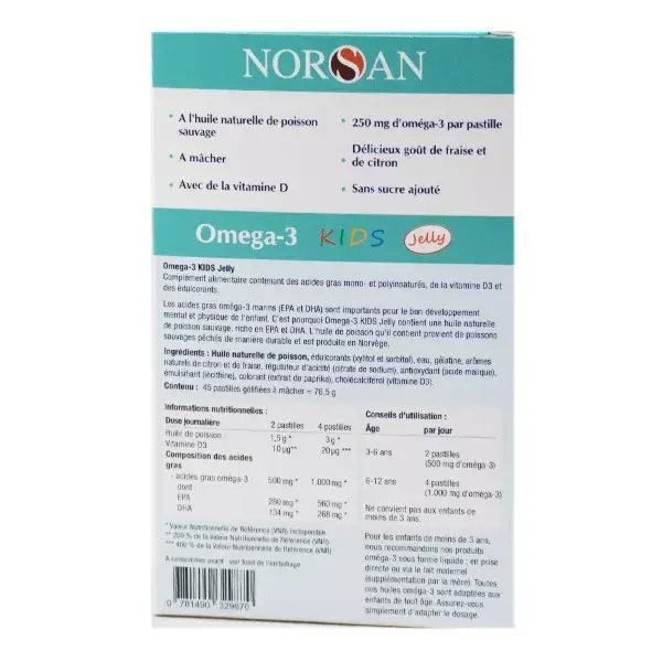 Norsan Omega-3 Kids Jelly 45 pastillas masticables