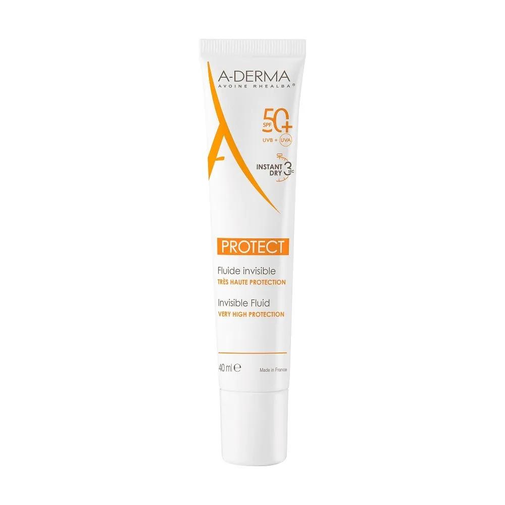 A-Derma Protect Fluido Invisibile SPF 50+ Protezione Viso 40 ml