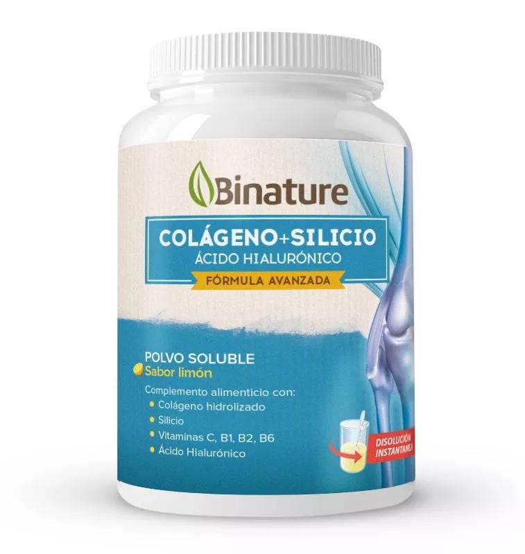 Kollagen mit Silizium und Hyaluronsäure Binature Flasche Zitrone 368gr