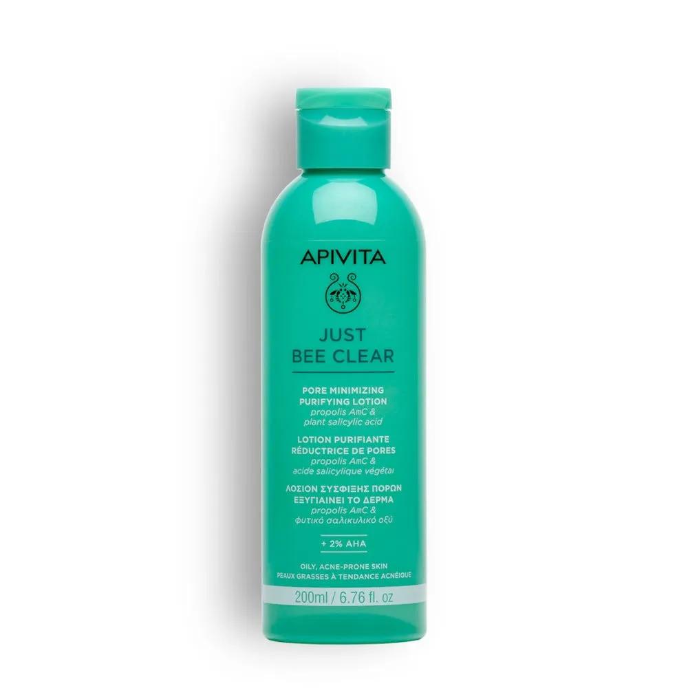 Apivita Just Bee Clear Lozione Purificante Riduzione Pori Per Pelle Grassa a Tendenza Acneica 200 ml