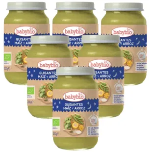 Babybio Good Night Jar Peas, Corn and Rice +6m 6x200 gr