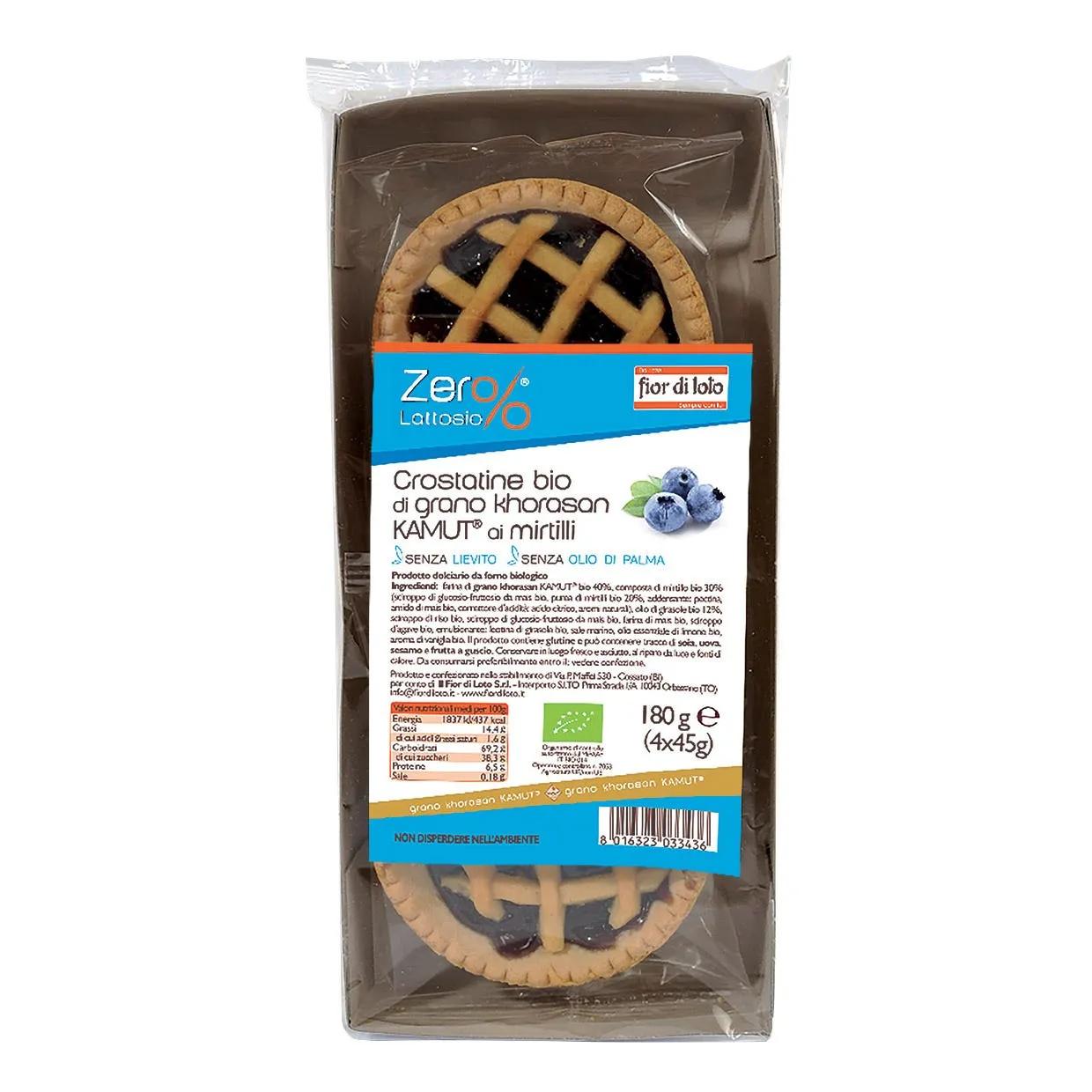 Fior Di Loto Zero% Lattosio Crostatine Di Kamut Ai Mirtilli Biologiche 4x45g