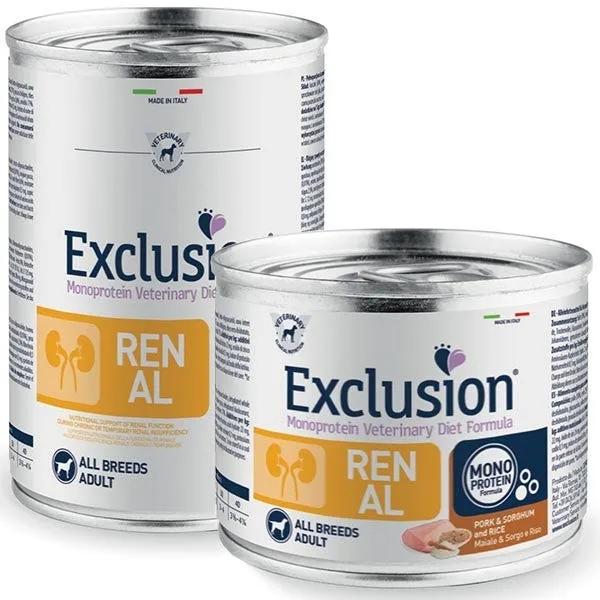 Exclusion Veterinary Diet Formula Renal Per Cani Maiale/Sorgo E Riso Lattina 200Gr