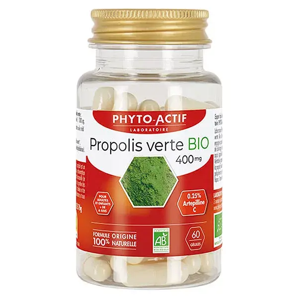 Phyto-Actif Vitalité Propolis Verte Bio 400mg 60 gélules