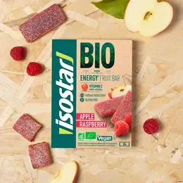 Isostar Bio Energy Barre Énergétique Pomme et Framboise 4 unités