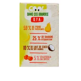 Vitabio Cool Fruits Gourdes Poire Banane Lait de Coco Bio de 4 x 85g