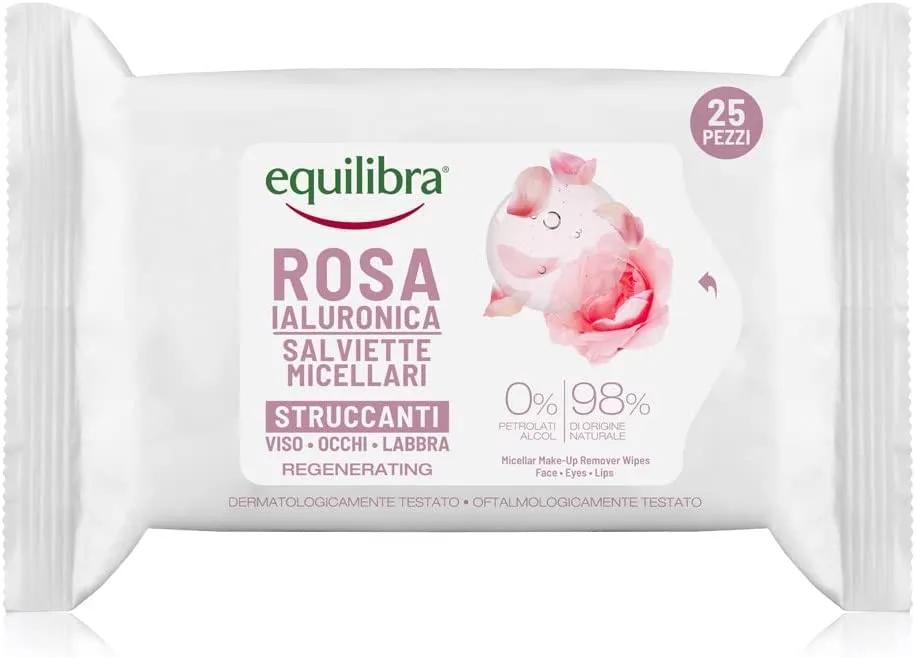 Equilibra Rosa Ialuronica Salviette Micellari Struccanti 25 Salviette