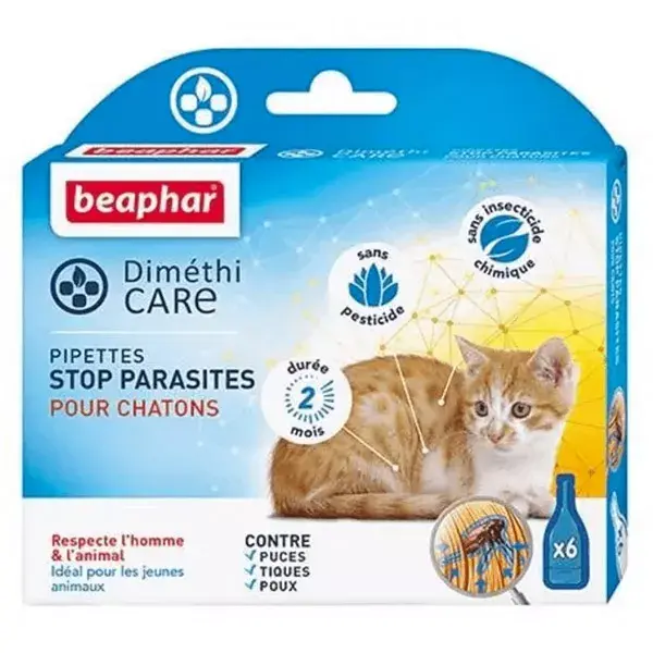 Beaphar Dimethicare Pipetas Stop Parásitos para Cachorros de Gato 6 unidades