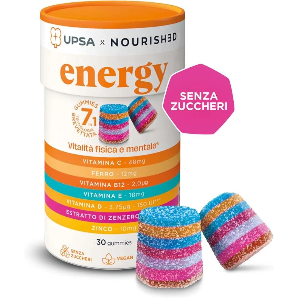 Upsa X Nourished Energy 7in1 Vitalita Fisica e Mentale 30 Gummies