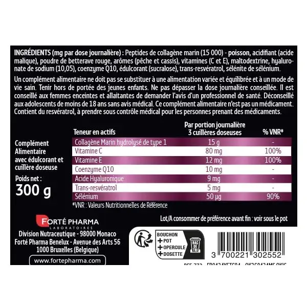 Forté Pharma Expert Beauté Collagène Marin Intense+ 15g CoQ10 Resvératrol 300g