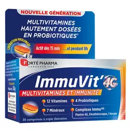 Forté Pharma Immuvit'4G Multivitamines Energie Immunité Vitamine C 30 comprimés