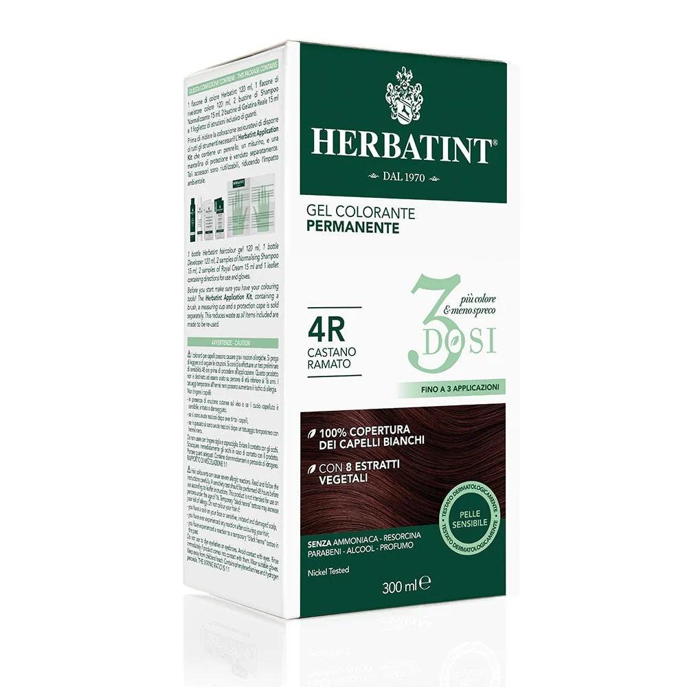 Herbatint Tintura Capelli Gel Permanente 3Dosi 4R Castano Ramato 300 ml