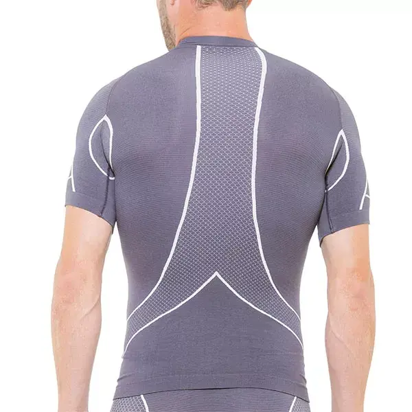 Cellutex T-shirt de Compression Running Gris & Ecru pour Homme Taille S/M