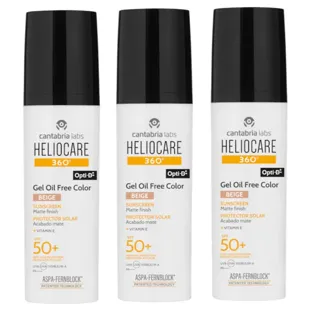Heliocare 360 Gel Oil Free SPF50+ Color Beige 3x50 ml