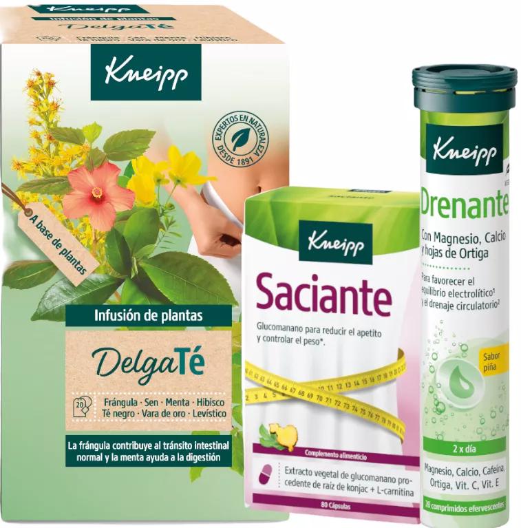 Kneipp Verzadigend 80 Capsules + Ananas Drainerende Vitamine 20 Tabletten + DelgaTé 20 Zakjes