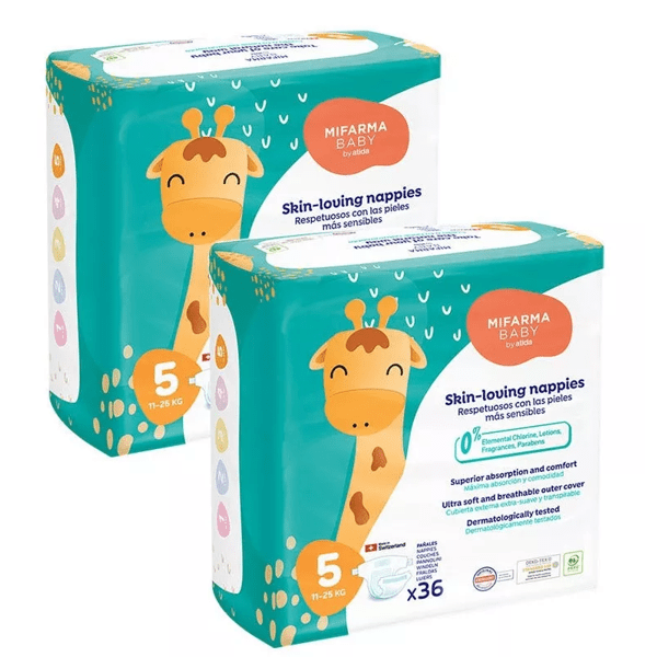 Mifarma Babyluiers T5 11-25kg 2x36 stuks